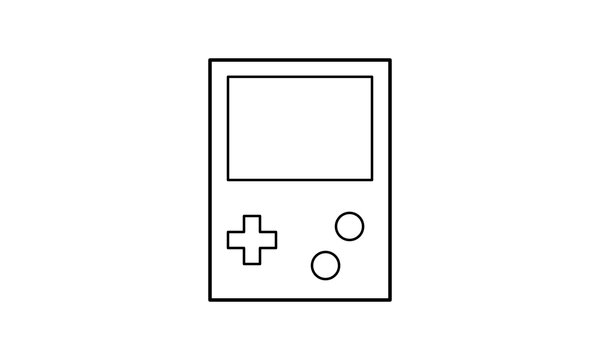 vector illustration of a gamebot, game and watch,  handheld game, portable game console, retro game machine