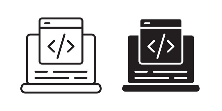 Display code icon vector illustration designs pack. EPS10