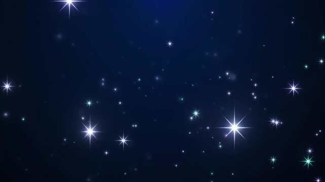 A serene night sky filled with sparkling stars and celestial bodies viewed from a distant perspective