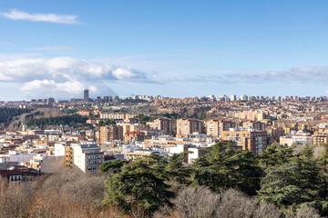 Fototapeta premium Madrid cityscape featuring urban skyline and buildings