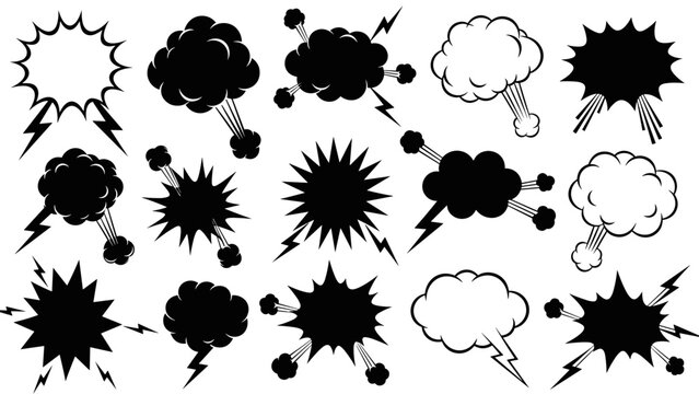 Comic Explosion Collection: Dynamic Vector Set for Graphic Novels, Cartoon Effects, and Creative Designs - Ideal for Webcomics, Animations, Speech Bubbles, and Engaging Visual Storytelling Projects