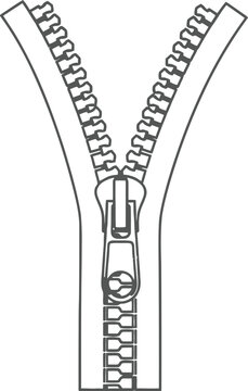 Vector illustration of a zipper, zip fastener, zipper icon