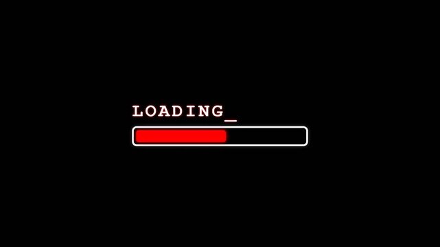 Loading Bar Progress Animation on Black.