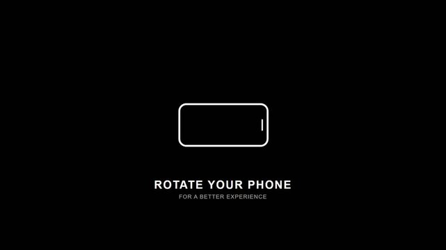 Rotate Phone Animation on Black Background.