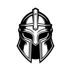 Logo casco de guerrero medieval. Icono con casco de caballero medieval © teracreonte