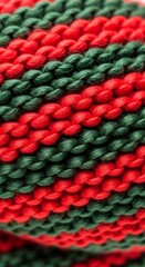 Fototapeta premium Knit scarf shines brightly with Christmas colors