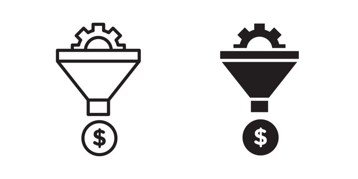 Sales funnel icon vector illustration designs pack. EPS10