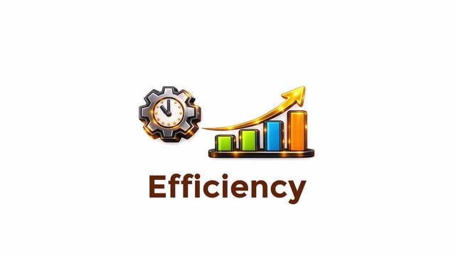 Animated Efficiency Icon &ndash; Business Process Optimization and Performance Concept