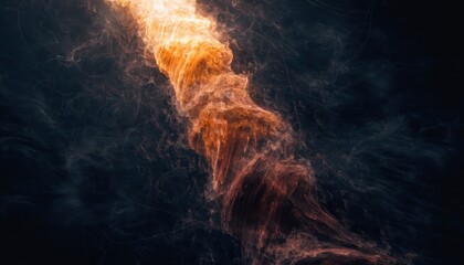 Vibrant orange smoke swirling against dark mysterious background