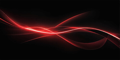 Dynamic abstract red wave pattern featuring glowing fractal lines and neon light effects on a black background for a futuristic motion wallpaper illustration © QUALITY BOOST