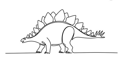 Stegosaurus Dinosaur Silhouette Line Art © Ratna Art_Gallery