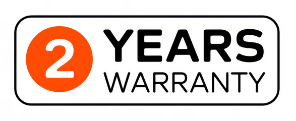 Obraz premium Two Years Warranty Label guarantee sign
