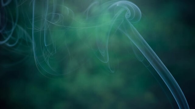 Abstract Green Fog Background with Light Smoke Trails, Mystical Atmospheric Texture