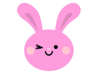 Obraz premium かわいい丸顔のうさぎの干支イラスト（パステルカラー・ほっぺ・表情あり）