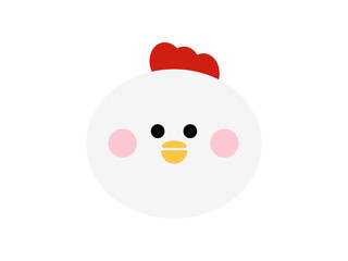 Fototapeta premium かわいい丸顔のとりの干支イラスト（パステルカラー・ほっぺ・表情あり）
