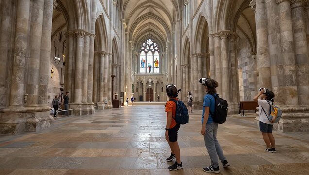 Children Exploring Virtual Reality in a Historic Cathedral