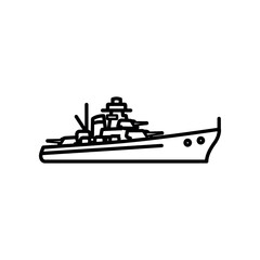 Simple Line Drawing of Warship. © Ahmad Yogi