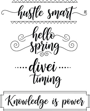 Inspirational quotes and phrases in elegant typography and designs