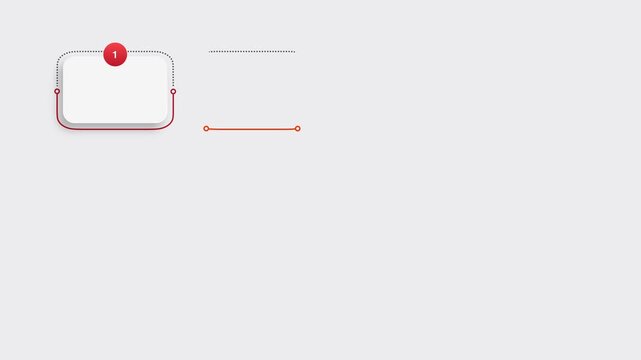 animated video of business infographics white rectangle shape 12 steps , with multicolor  label for workflow, presentation, 4k animation