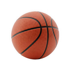 Fototapeta premium A close-up view of a textured orange basketball isolated on transparent background