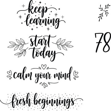 Inspirational quotes with elegant typography and floral accents