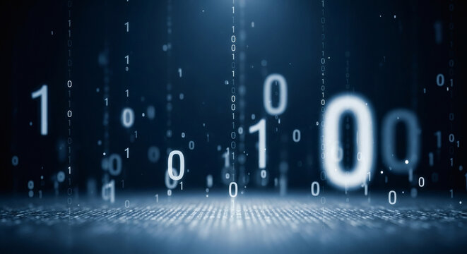Abstract Binary Code Data Flow Digital Technology Background