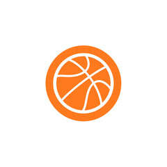 Minimalist Orange Basketball Circle Icon for Sports Identity on White Background Vector Logo Design. © Rizquna_art