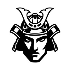 Logo guerrero samurái. Icono con antiguo samurái con casco © teracreonte