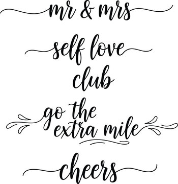 Elegant calligraphy phrases on a white background for various occasions