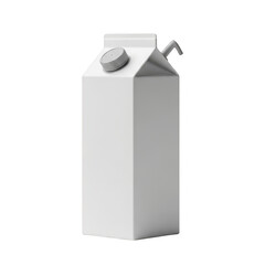 Minimalist milk carton isolated on transparent background