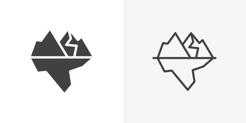 Iceberg icon vector sign symbol isolated on white. Stroke and clipart style © anu