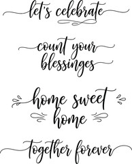 Celebratory quotes on a white background with elegant typography and decorative swirls