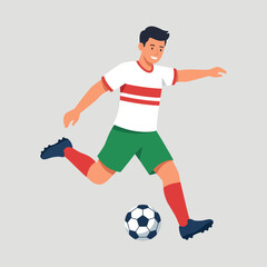 Obraz premium This dynamic illustration captures a soccer player in action, making it perfect for sports-themed designs, promotions, or motivational materials.