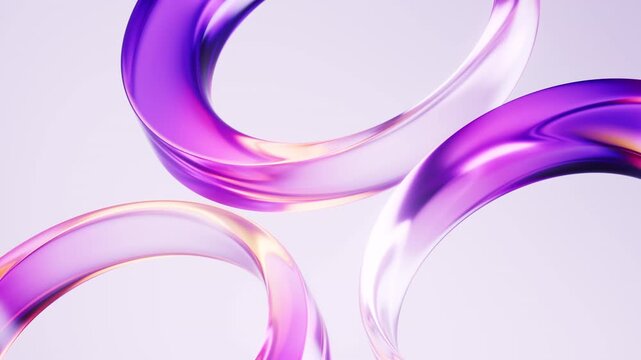 Transparent ring glass background, 3d rendering.