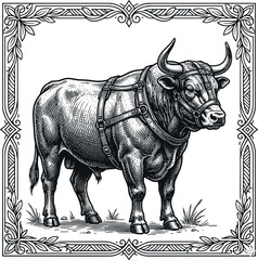 rhino hand drawn vector illustration clip art © Avijit