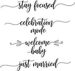 Elegant handwritten phrases for various life events and celebrations