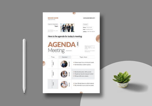 Agenda Poster Template Layout