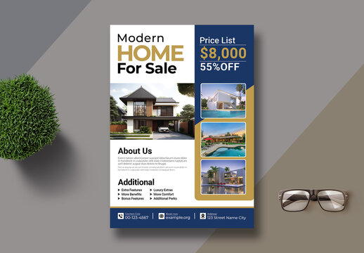 Simple Real Estate Flyer Template Layout