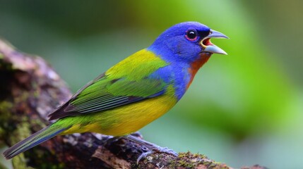 Obraz premium jaeger. A colorful songbird perched on a tree branch in soft morning light. wildlife magazines, conservation campaigns, designed for nature documentaries and education, used by product managers. 