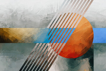 Strata and Symmetry layered arrangement of textures and forms that reflects natural stratification while maintaining compositional symmetry and structural clarity, contemporary abstract painting 6