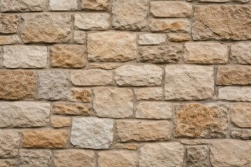 Obraz premium Close up showing a rustic stone wall texture with varying shades of brown and gray rocks, seamlessly forming a durable and weathered background for design