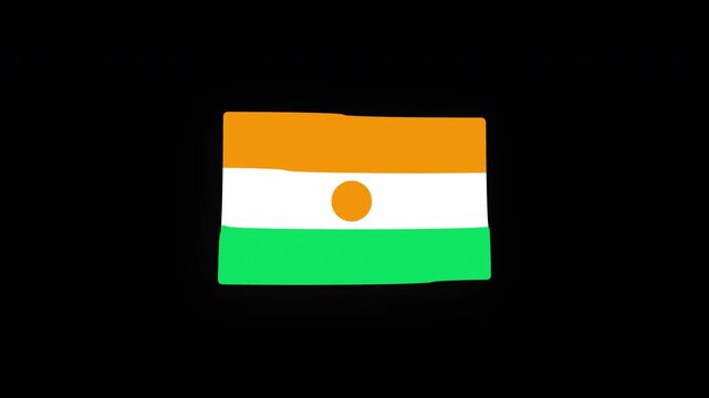 Niger Flag Waving Animation Seamless Loop with Alpha Channel