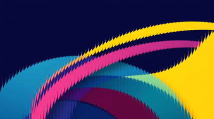 Vibrant multicolored abstract waves on dark background