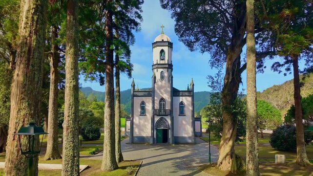 Sao Nicolau Church in Sete Cidades village in Sao Miguel island, Azores