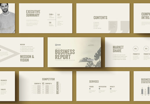 Minimal Corporate Business Report Presentation Slide Template
