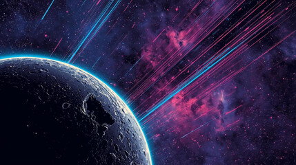  Abstract Cosmic meteorit Vector illustration Background © Pemuda