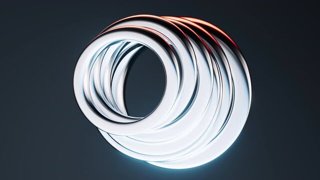 Abstract metal rings geometries background, 3d rendering.