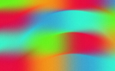 Obraz premium Abstract vibrant colorful wavy gradient with granular texture, smooth transitions green blue red