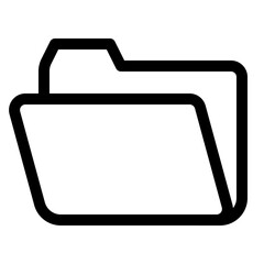 Simple black folder icon for organization and storage