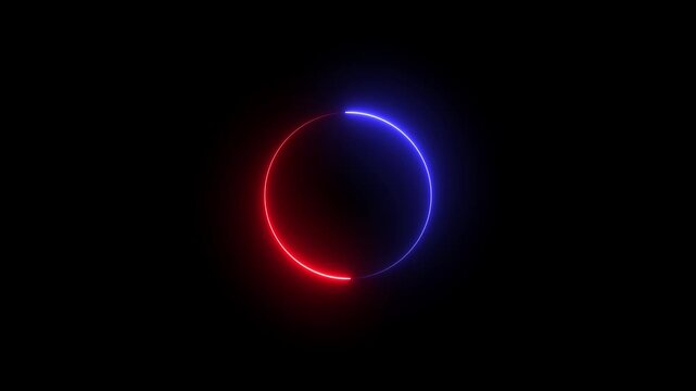 Abstract neon light with neon circle background. Shine ring. Halo around. with video animation.